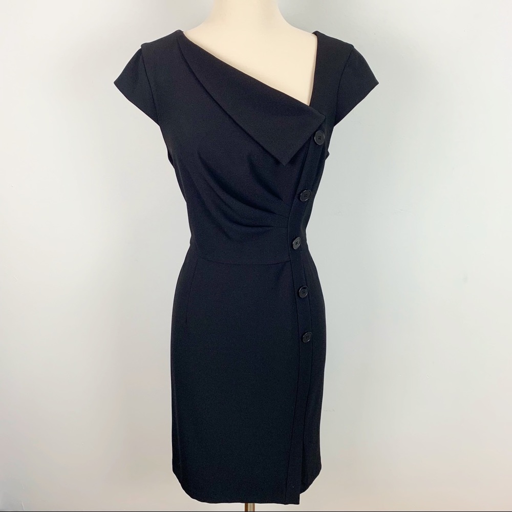 White House Black Market Black Button Dress, 10